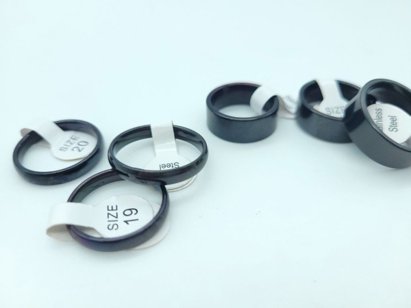 Schwarze Edelstahl Ringe schwarz